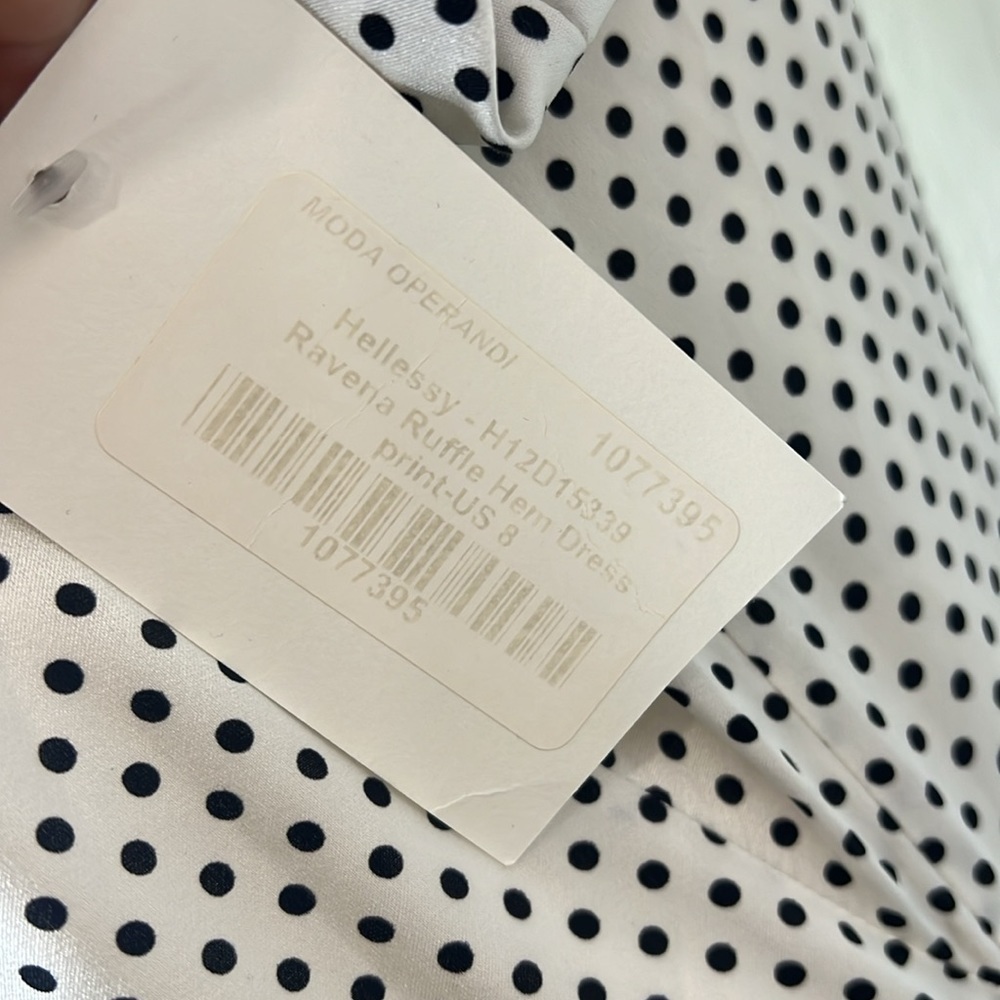 NWT Hellessy Ravena BNW Polka Dot Ruffle Hem Dress Size 8 - Picture 8 of 12